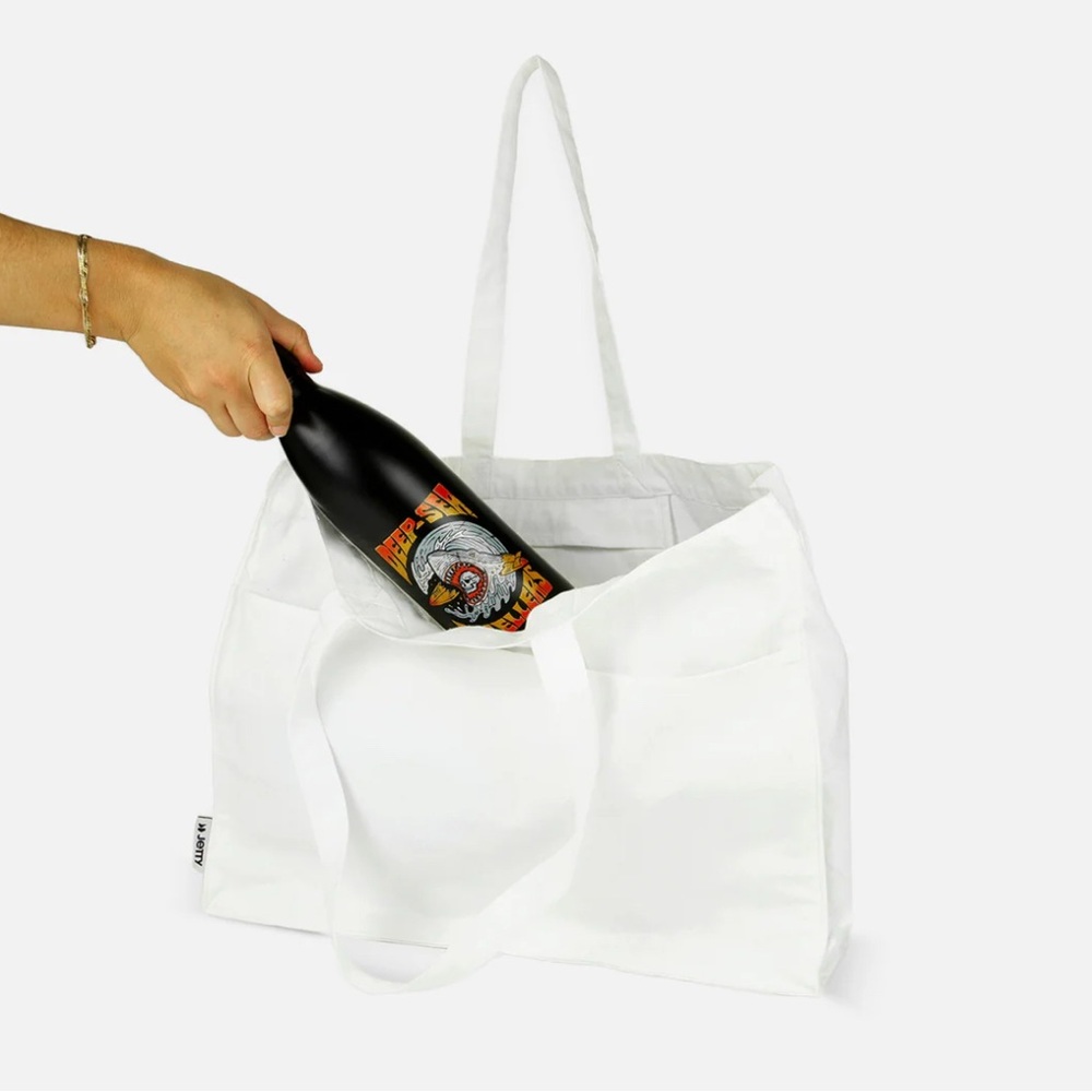 Jetty Canvas Pocket Tote Bag | Cream White | Brand New with Tags - Picture 2 of 6